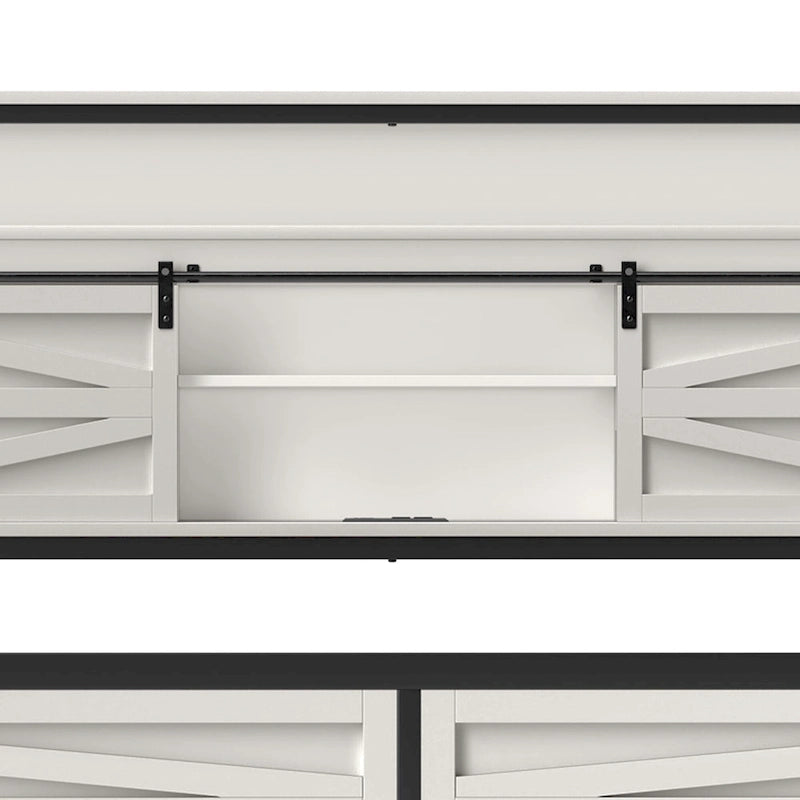 Cadre de lit double avec LED et station de recharge, rangement de tête de lit en métal et ports USB, lumières de ferme