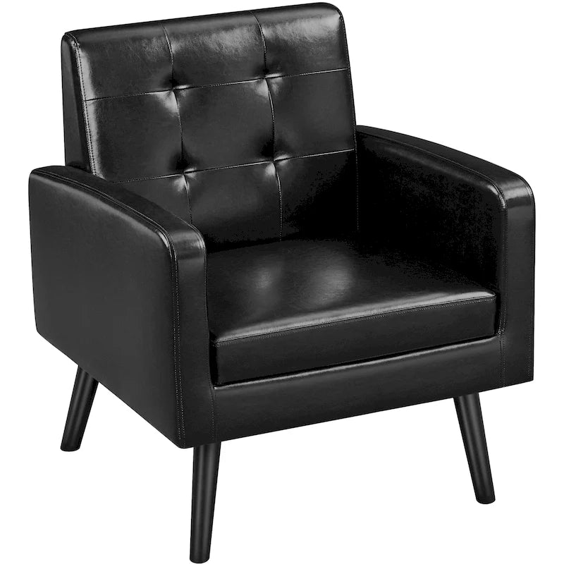 Fauteuil d'appoint capitonné moderne en similicuir