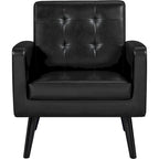 Fauteuil d'appoint capitonné moderne en similicuir