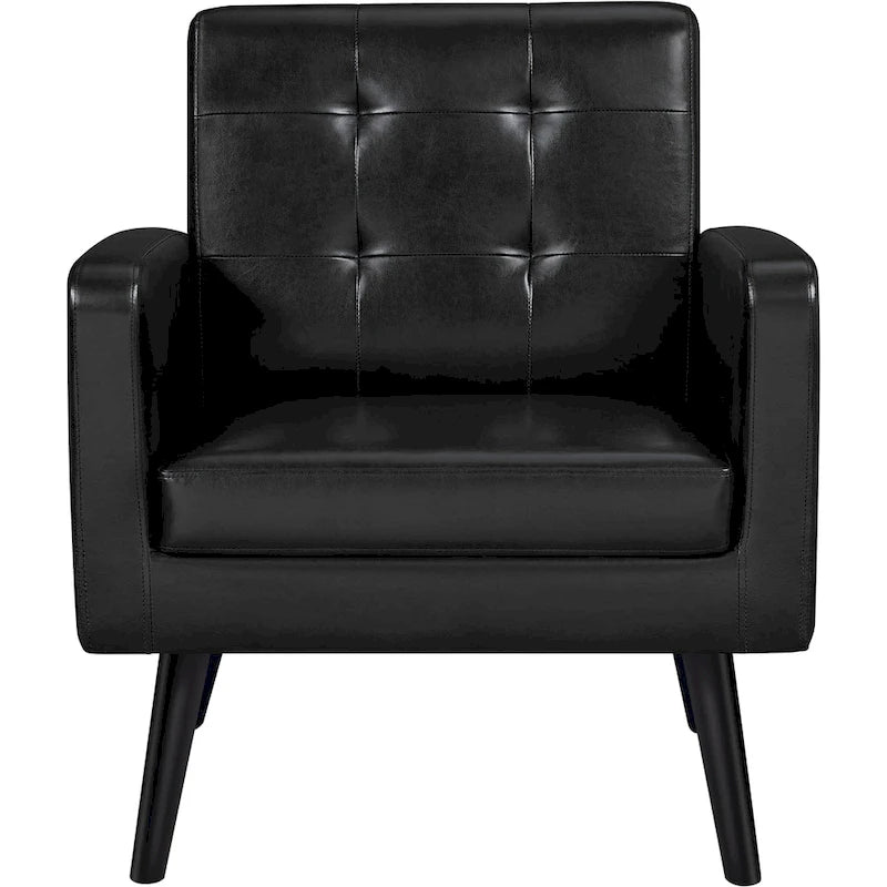 Fauteuil d'appoint capitonné moderne en similicuir