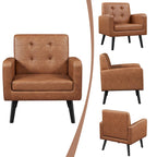 Fauteuil d'appoint capitonné moderne en similicuir