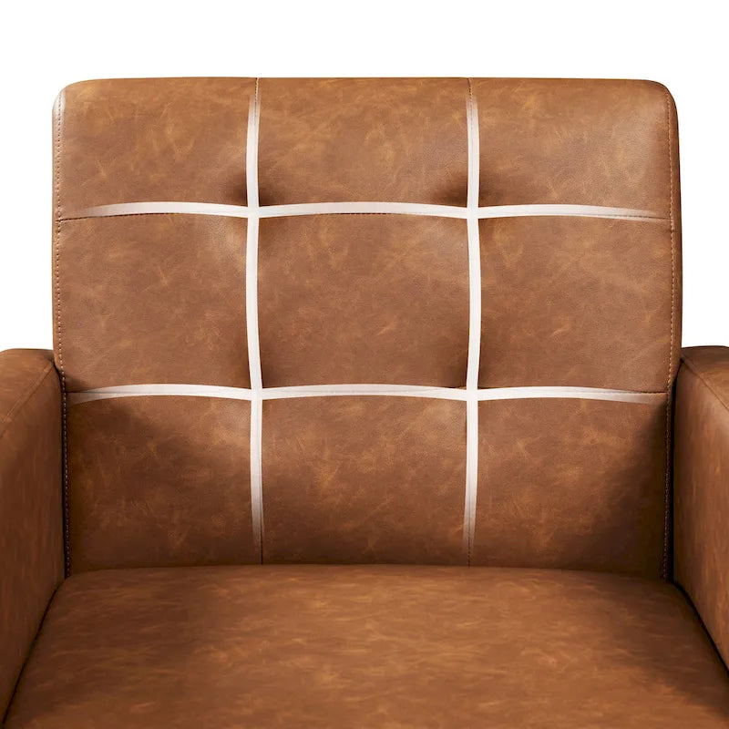 Fauteuil d'appoint capitonné moderne en similicuir