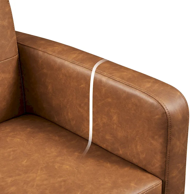 Fauteuil d'appoint capitonné moderne en similicuir