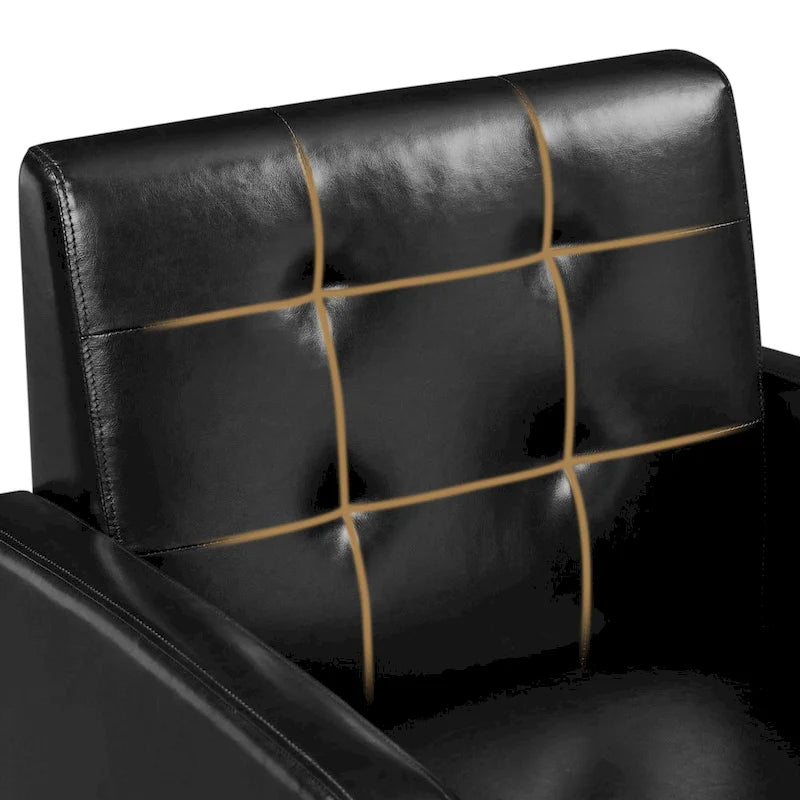 Fauteuil d'appoint capitonné moderne en similicuir