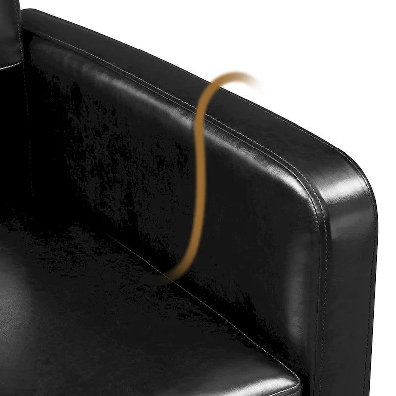 Fauteuil d'appoint capitonné moderne en similicuir