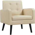 Fauteuil d'appoint capitonné moderne en similicuir