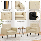 Fauteuil d'appoint capitonné moderne en similicuir