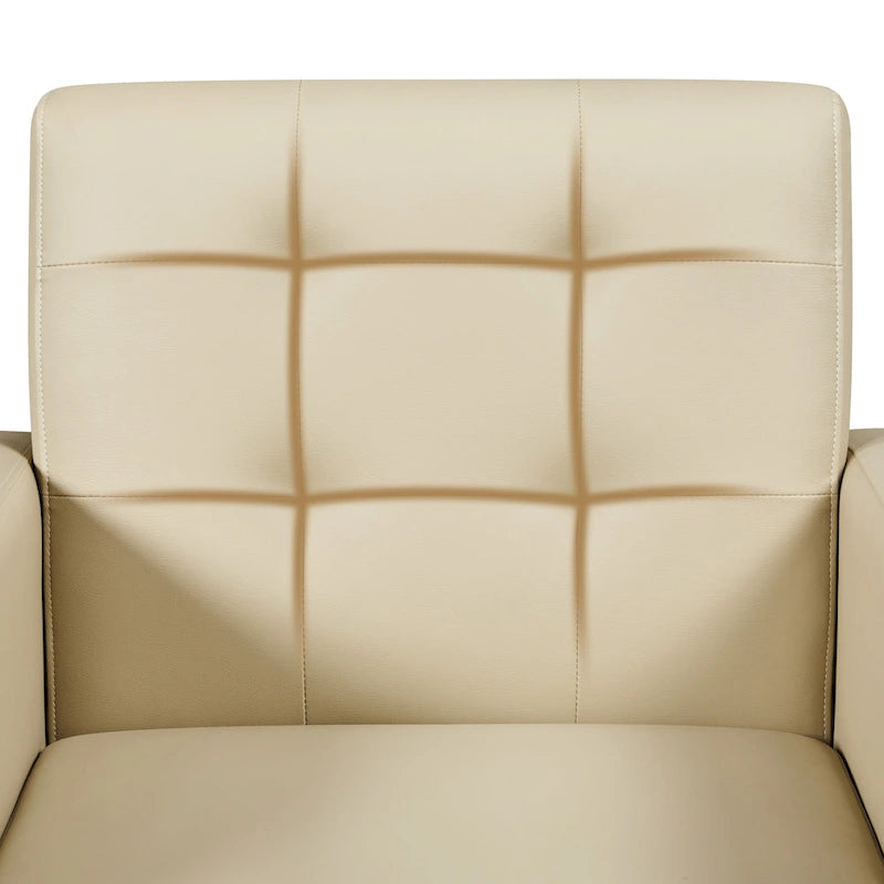 Fauteuil d'appoint capitonné moderne en similicuir