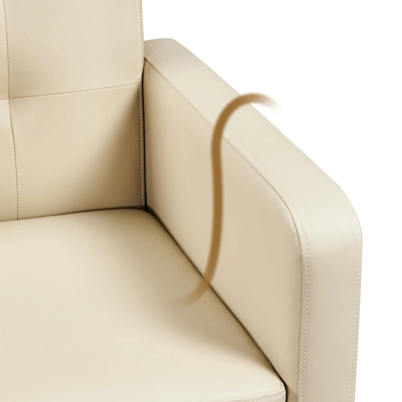 Fauteuil d'appoint capitonné moderne en similicuir