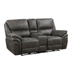 Causeuse inclinable électrique double Tony de 80 po, console porte-gobelets, USB, grise