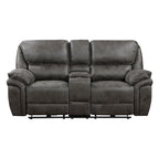 Causeuse inclinable électrique double Tony de 80 po, console porte-gobelets, USB, grise
