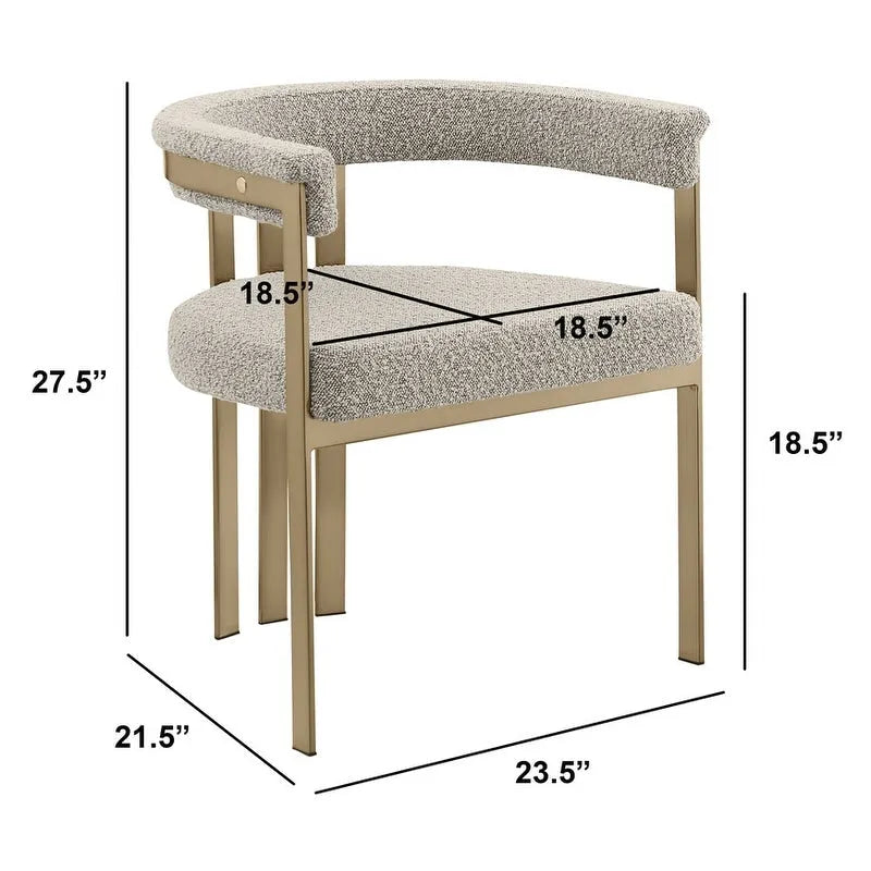 Chaises de salle à manger dorées brossées mates en chrome (lot de 2)