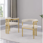 Chaises de salle à manger dorées brossées mates en chrome (lot de 2)