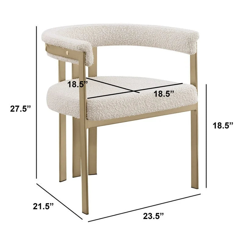 Chaises de salle à manger dorées brossées mates en chrome (lot de 2)