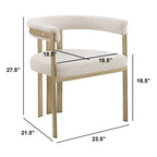 Chaises de salle à manger dorées brossées mates en chrome (lot de 2)