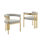 Chaises de salle à manger dorées brossées mates en chrome (lot de 2)