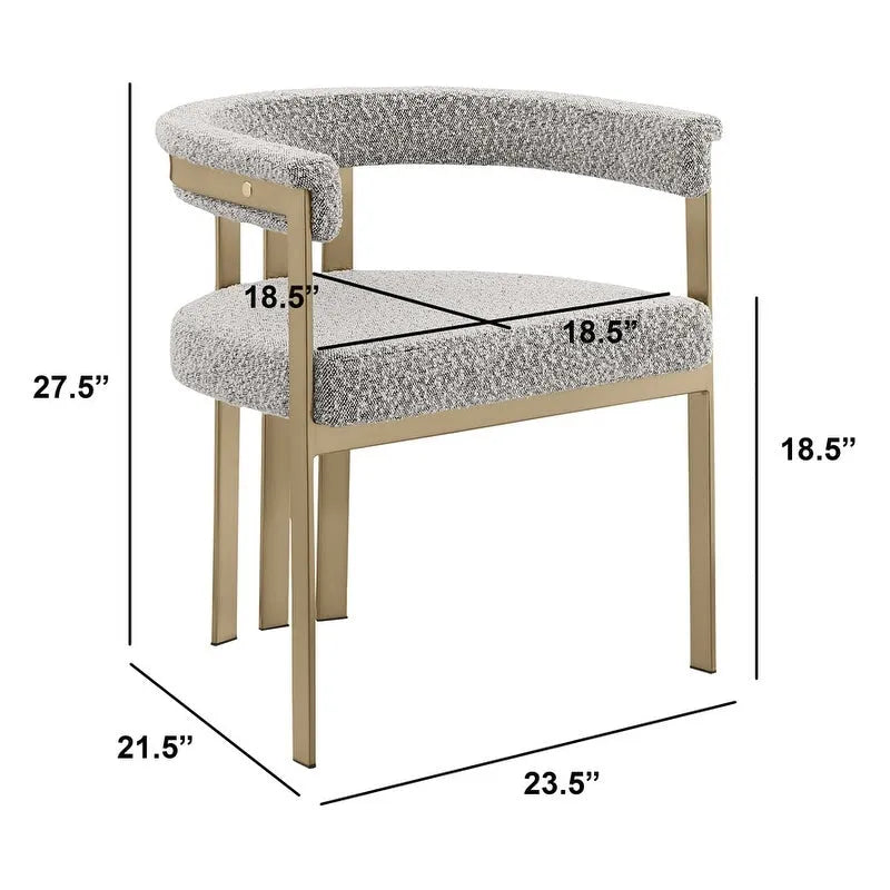 Chaises de salle à manger dorées brossées mates en chrome (lot de 2)