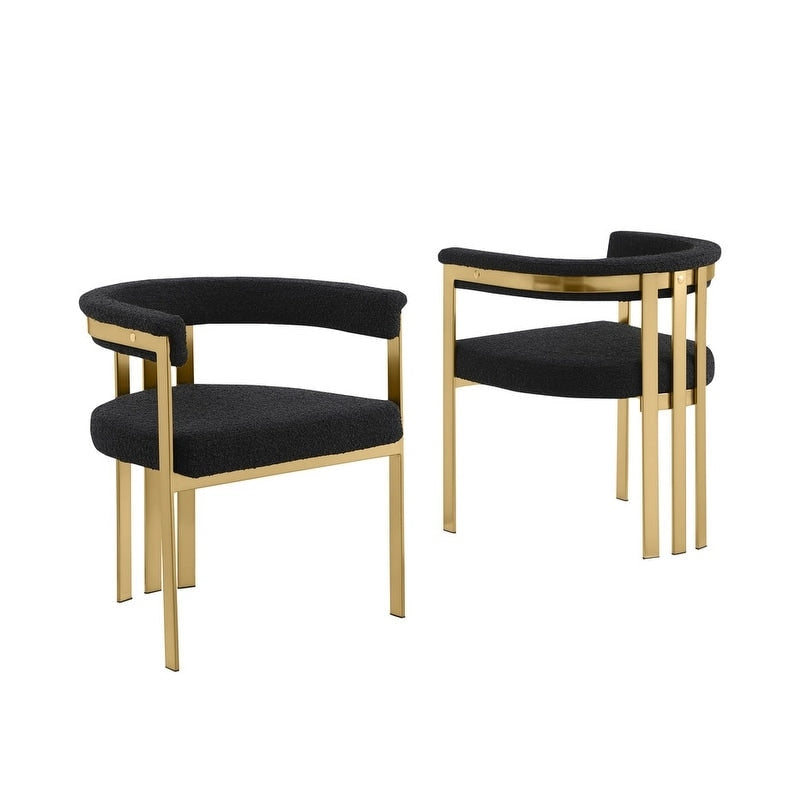Chaises de salle à manger dorées brossées mates en chrome (lot de 2)