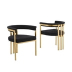 Chaises de salle à manger dorées brossées mates en chrome (lot de 2)