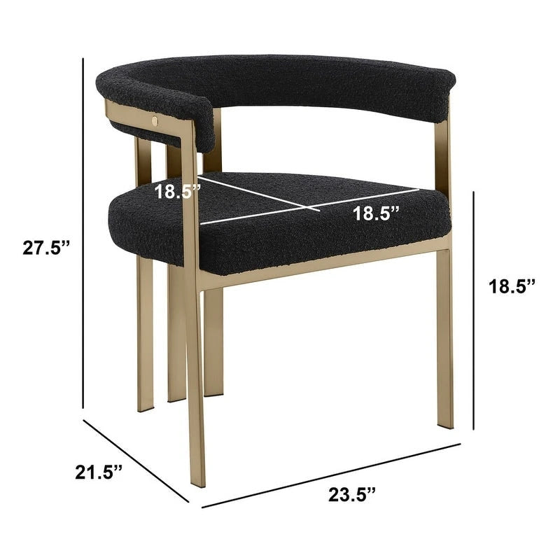 Chaises de salle à manger dorées brossées mates en chrome (lot de 2)