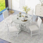 Ensemble de salle à manger extensible traditionnel 58 avec 4 chaises rembourrées