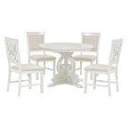 Ensemble de salle à manger extensible traditionnel 58 avec 4 chaises rembourrées