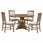 Ensemble de salle à manger extensible traditionnel 58 avec 4 chaises rembourrées