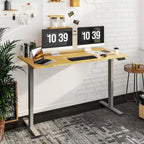 Bureau assis-debout électrique ergonomique en bambou massif