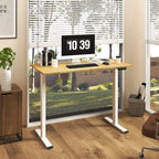 Bureau assis-debout électrique ergonomique en bambou massif