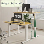 Bureau assis-debout électrique ergonomique en bambou massif