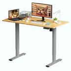 Bureau assis-debout électrique ergonomique en bambou massif