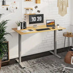 Bureau assis-debout électrique ergonomique en bambou massif