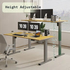 Bureau assis-debout électrique ergonomique en bambou massif