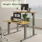Bureau assis-debout électrique ergonomique en bambou massif