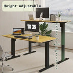 Bureau assis-debout électrique ergonomique en bambou massif