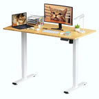 Bureau assis-debout électrique ergonomique en bambou massif