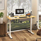 Bureau assis-debout électrique ergonomique en bambou massif