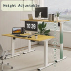 Bureau assis-debout électrique ergonomique en bambou massif