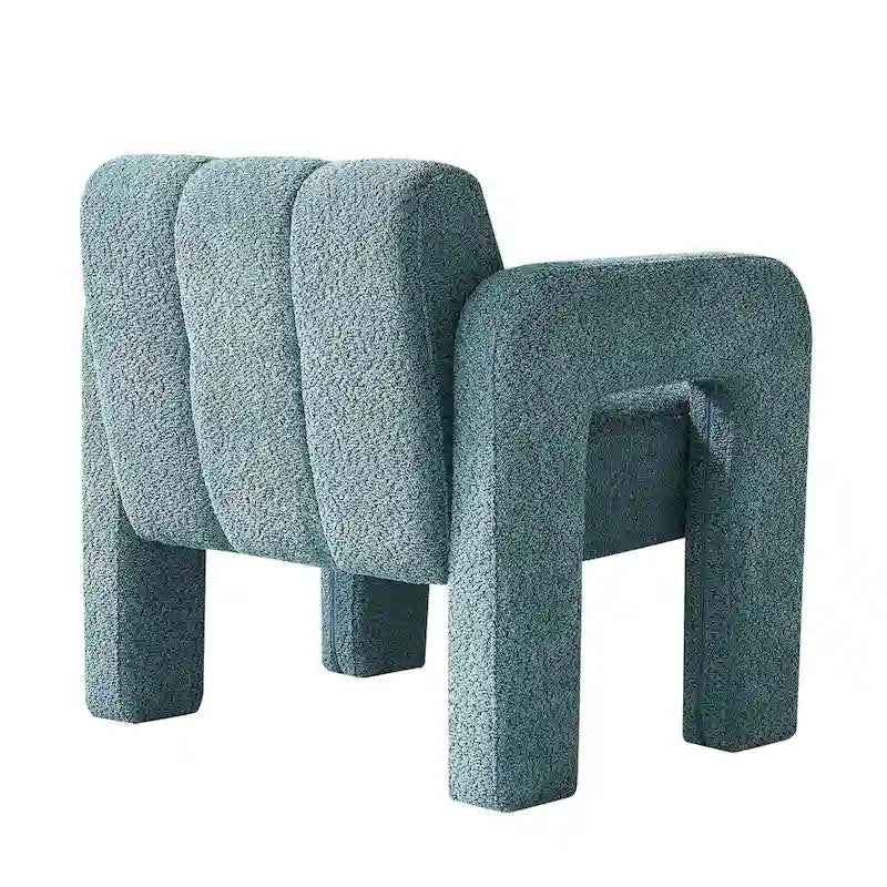 Fauteuil d'appoint large rembourré en tissu bouclé pour le salon