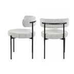 Chaises de salle à manger rondes modernes en bouclette, lot de 2