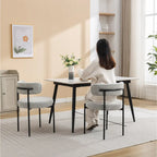 Chaises de salle à manger rondes modernes en bouclette, lot de 2