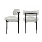 Chaises de salle à manger rondes modernes en bouclette, lot de 2