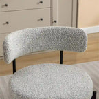 Chaises de salle à manger rondes modernes en bouclette, lot de 2