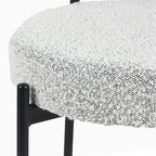 Chaises de salle à manger rondes modernes en bouclette, lot de 2