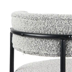 Chaises de salle à manger rondes modernes en bouclette, lot de 2