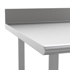 Table de préparation et de travail de cuisine commerciale en acier inoxydable avec crédence