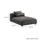 Chaise longue sans accoudoirs en tissu rembourré modulaire Solace