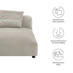 Chaise longue sans accoudoirs en tissu rembourré modulaire Solace