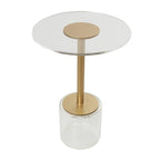 Table d'appoint en acrylique avec base surélevée et support doré - Transparent - Roche River Decor