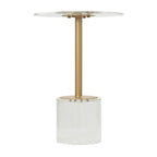 Table d'appoint en acrylique avec base surélevée et support doré - Transparent - Roche River Decor